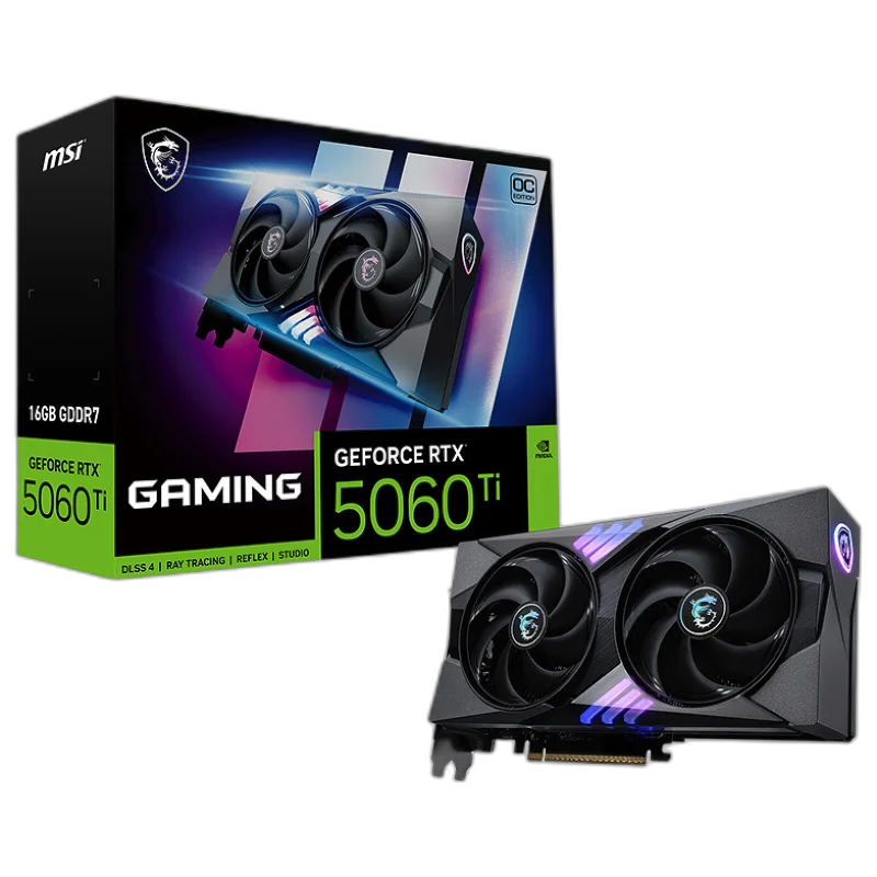 NVIDIA GeForce RTX 5060 Ti 16GB — 16GB GDDR7 · DLSS 4 · PCIe 5.0 x8 · 180W