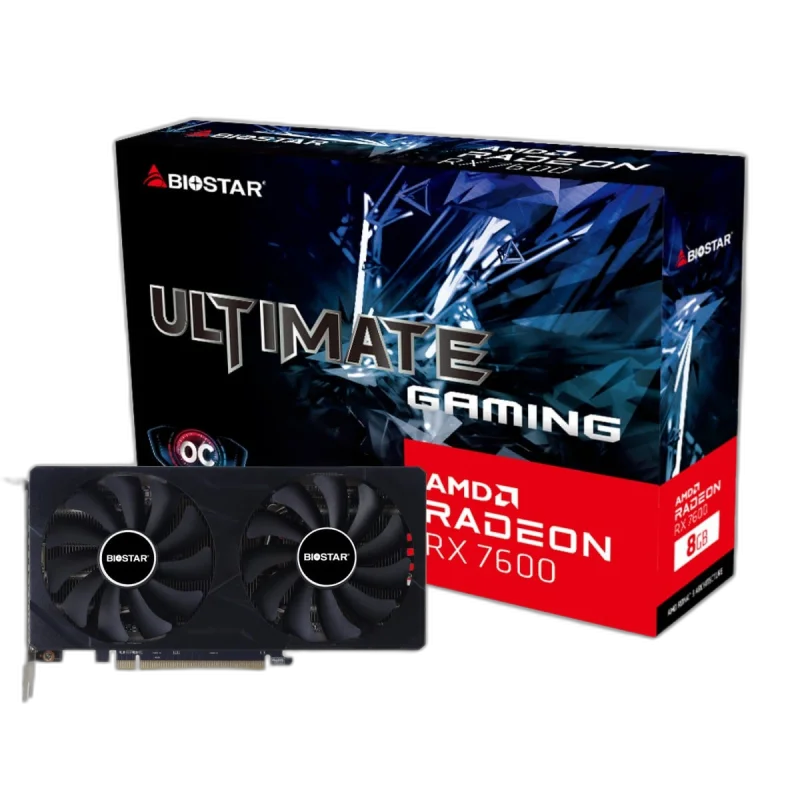 AMD Radeon RX 7600 8GB — 8GB GDDR6 · FSR 3 · PCIe 4.0 x8 · 165W