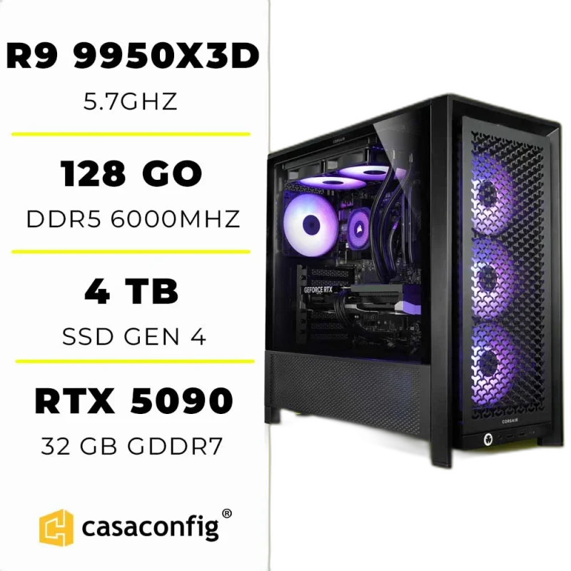 Workstation Flagship - ASUS, Ryzen 9 9950X3D, RTX 5090, 128GB DDR5 — Ryzen 9 9950X3D | ASUS ROG Strix B650E-F Gaming WiFi | RTX 5090 32GB | 128GB DDR5 | 4TB Gen5 SSD