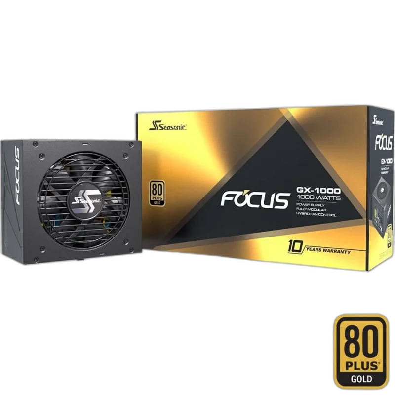 Seasonic Focus GX-1000 1000W 80+ Gold — 1000W · 80+ Gold · Fully Modular · ATX 3.0