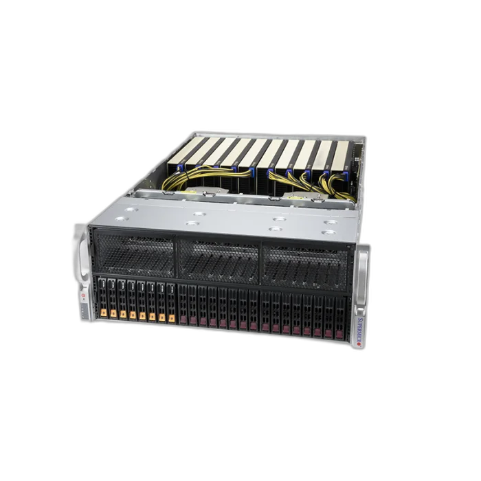 Supermicro SYS-420GA-TNTR 4U 8-GPU AMD Server — 4U · 2× EPYC 9554 · 1TB DDR5 · 8× L40S 48GB PCIe · 8× 3.84TB NVMe