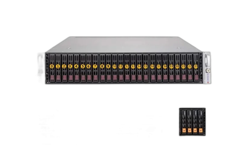 Supermicro SYS-2029U-TR4 2U Rack Server — 2U · Dual Xeon Gold 6238R · 256GB DDR4 · 4× 1.92TB NVMe