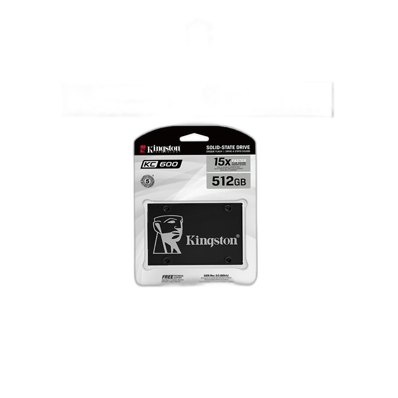 Kingston KC600 512GB SATA SSD — 512GB · SATA III · 550 MB/s · 2.5 inch