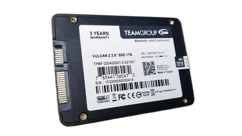 TeamGroup T-Force Vulcan Z 1TB SATA SSD — 1TB · SATA III · 550 MB/s · 2.5 inch · Budget